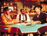 v.li.: Van Morgan (Dean Martin), Little George (Yaphet Kotto), Jonathan Rudd (Robert Mitchum)