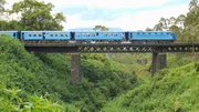 Auf der sogenannten Main Line fährt der Zug über unzählige Brücken hinauf auf fast 1.900 Höhenmeter. Auf der sogenannten Main Line fährt der Zug über unzählige Brücken hinauf auf fast 1.900 Höhenmeter.