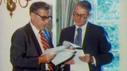 US Verteidigungsminister Harold Brown und Au&szlig;enminister Cyrus Vance.