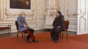 Nachgestellte Szene: Theodore Roosevelt bei einer Audienz bei Kaiser Franz Joseph.