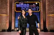 Treten bei "Wer wei&szlig; denn sowas?" als Kandidat:innen an: Die Akrobatin Merrylu Casselly (l.) und ihr Bruder, der Akrobat Ren&eacute; Casselly (r).