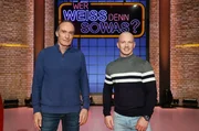 Treten bei "Wer weiß denn sowas?" als Kandidaten gegeneinander an: Der ehemalige Kunstturner Eberhard Gienger (l.) und der ehemalige Kunstturner Fabian Hambüchen (r.). Treten bei "Wer weiß denn sowas?" als Kandidaten gegeneinander an: Der ehemalige Kunstturner Eberhard Gienger (l.) und der ehemalige Kunstturner Fabian Hambüchen (r.).