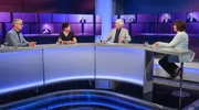 Zu Gast bei Moderatorin Sandra Maischberger (r.): v.l.n.r. Gabor Steingart (The Pioneer), Katharina Hamberger (Deutschlandfunk), Jürgen Becker (Kabarettist) Zu Gast bei Moderatorin Sandra Maischberger (r.): v.l.n.r. Gabor Steingart (The Pioneer), Katharina Hamberger (Deutschlandfunk), Jürgen Becker (Kabarettist)