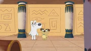 Bei ihrer Verfolgungsjagd finden sich Dog und Puck in einer Pyramide wieder.