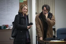 L-R: Sacha Pfeiffer (Rachel McAdams), Matt Carroll  (Brian d'Arcy James).