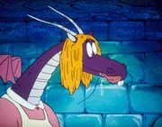 Mit Per&uuml;cke und Hauskleid getarnt, gibt der Jabberwocky vor, eine liebensw&uuml;rdige alte Dame zu sein.