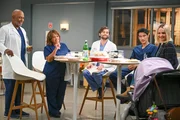 James Pickens Jr. (Dr. Richard Webber), Chandra Wilson (Dr. Miranda Bailey), Jake Borelli (Dr. Levi Schmitt), Alex Landi (Dr. Nico Kim), Camilla Luddington (Dr. Jo Karev).
