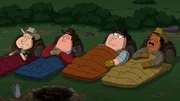 (v.l.n.r.) Glen Quagmire; Joe Swanson; Peter Griffin; Cleveland Brown