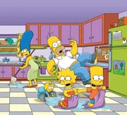 (25. Staffel) - Die Simpsons sind eine nicht allt&auml;gliche Familie: Maggie (2.v.l.), Marge (l.), Lisa (2.v.r.), Homer (M.) und Bart (r.) ...