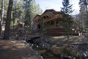 The exterior of the June Mountain Cabin in June Lake, California, as seen on HGTV's Log Cabin Living The exterior of the June Mountain Cabin in June Lake, California, as seen on HGTV's Log Cabin Living