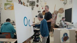Arnold &bdquo;Andi&ldquo; Schmidt im Atelier Gugging.