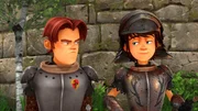 Gawain gefällt es gar nicht, dass Arthur mit seiner neuen Rüstung so gut ankommt. Gawain gefällt es gar nicht, dass Arthur mit seiner neuen Rüstung so gut ankommt.