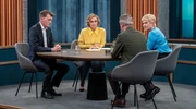 Caren Miosga (2.v.l.) mit ihren G&auml;sten Manuela Schwesig (SPD, r.), Luca Piwodda (l.), Nikolaus Blome (2.v.r.).