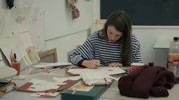 Lia Katscher (Tagesg&auml;stin) im Atelier.