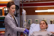 CHICAGO MED -- "Poster Child" Episode 1016 -- Pictured: (l-r) Sarah Ramos as Dr. Caitlin Lenox, Melanie McNulty as Josephine Tucker CHICAGO MED -- "Poster Child" Episode 1016 -- Pictured: (l-r) Sarah Ramos as Dr. Caitlin Lenox, Melanie McNulty as Josephine Tucker
