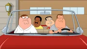 (v.l.n.r.) Peter Griffin; Cleveland Brown; Glenn Quagmire; Joe Swanson