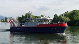 Einsatzboot der Seepolizei, sie f&auml;hrt j&auml;hrlich je nach Wetter 180-260 Eins&auml;tze auf dem Wasser