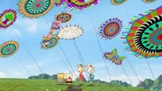 Ollie, Moon, Dolly und Zoom beim Drachen-Festival. Ollie, Moon, Dolly und Zoom beim Drachen-Festival.