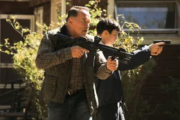 L-R: John 'Breacher' Wharton (Arnold Schwarzenegger), Det. Caroline Brentwood (Olivia Williams)