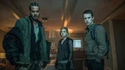 Daniel Zovatto (Money), Jane Levy (Rocky), Dylan Minnette (Alex).