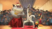 l-r: Mr. Shark (Craig Robinson), Mr. Wolf (Sebastian Bezzel),  monsieur Piranha (Beno&icirc;t Cauden),  Mr. Snake (Kurt Kr&ouml;mer)