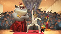 l-r: Mr. Shark (Craig Robinson), Mr. Wolf (Sebastian Bezzel),  monsieur Piranha (Beno&icirc;t Cauden),  Mr. Snake (Kurt Kr&ouml;mer)