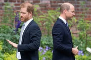 Prinz William und Prinz Harry bei der Enthüllung der Prinzessin-Diana-Statue im Kensington Palace, London. Prinz William und Prinz Harry bei der Enthüllung der Prinzessin-Diana-Statue im Kensington Palace, London.
