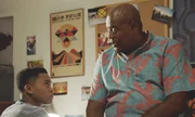 When a man accused of killing his wife threatens to commit suicide, Grover reveals how he too was once on the brink of taking his own life. Pictured left to right: Chosen Jacobs as Will Grover and Chi McBride as Lou Grover.