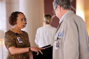 CHICAGO MED -- "Found Family" Episode 1104 -- Pictured: (l-r) S. Epatha Merkerson as Sharon Goodwin, Oliver Platt as Dr. Daniel Charles