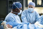 Grosses Vorbild (l-r): James Pickens Jr. als Dr. Richard Webber, Jaicy Elliot als Dr. Taryn Helm Grosses Vorbild (l-r): James Pickens Jr. als Dr. Richard Webber, Jaicy Elliot als Dr. Taryn Helm