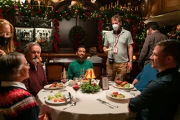 l-r: Amanda Bearse, George Dvorsky, Jai Rodriguez, Nicholas Stoller (director), Luke Macfarlane