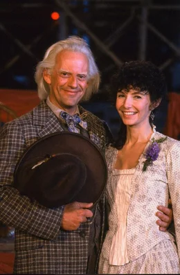 L-R: Dr Brown (Christopher Lloyd), Clara (Mary Steenburgen)