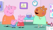 Peppa und ihre Familie bringen Goldie, den Fisch, f&uuml;r eine Untersuchung zu Doktor Hamster (re.). Dort treffen sie auf Opi M&uuml;mmel und sein Haustier, einen Molch. Doktor Hamster erz&auml;hlt Opi M&uuml;mmel, dass sie sich w&uuml;nscht, mehr Sport zu machen. Opi M&uuml;mmel entscheidet sich dazu, etwas ganz spezielles anzufertigen, um Doktor Hamster zu helfen sich mehr zu bewegen.
