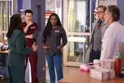 CHICAGO MED -- "Down In A Hole" Episode 1015 -- Pictured: (l-r) Darren Barnet as Dr. John Frost, Marlyne Barrett as Maggie Lockwood, Oliver Platt as Dr. Daniel Charles, Steven Weber as Dr. Dean Archer CHICAGO MED -- "Down In A Hole" Episode 1015 -- Pictured: (l-r) Darren Barnet as Dr. John Frost, Marlyne Barrett as Maggie Lockwood, Oliver Platt as Dr. Daniel Charles, Steven Weber as Dr. Dean Archer