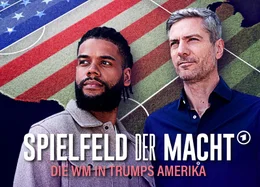 Sportjournalist Philipp Awounou (l.) und Tagesthemen-Moderator Ingo Zamperoni (r.) haben sich im Vorfeld der Fu&szlig;ball-WM auf einen Roadtrip durch die USA begeben. Welche Rolle spielt Sport f&uuml;r die Identit&auml;t der Amerikaner, wollten sie wissen. Wie sehr instrumentalisiert Donald Trump den Sport f&uuml;r seine politischen Zwecke? - Keyvisual