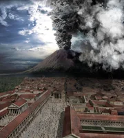 Picture Shows: GENERIC IMAGE Computer-generated graphic of the eruption Vesuvius above ancient Pompeii AD79, the sleeping giant Mount Vesuvius erupted with horrifying force, destroying the prosperous Roman cities of Pompeii and Herculaneum. Their inhabitants where subjected to 24 hours of untold terror. Four million tonnes of pumice, rock and ash rained on the towns, suffocating the life out of the cities, and burying alive those who had been unable to flee. Pompeii - The Last Day recreates that momentous day, and shows first-hand the horror of Pompeii's last hours. Factual characters based on historical and forensic evidence unearthed in Pompeii and Herculaneum, as well as extracts from Gaius Plinius Monor's account of the disaster, help bring to life one of the most notorious disasters in history. Using stunning visual effects, the film recreates each stage of the 24-hour eruption and explores the devastating impact on the main characters: Julius Polybius, wealthy baker and aspiring politician; Stephanus, a cloth worker and social climber and his wife Fortunata; Celadus the celebrity gladiator; Pliny the Elder, in charge of the rescue mission; and, finally, Pliny the Younger, who documents the horrors of the tragedy. WARNING: This image may only be used for  publicity purposes in connection with the broadcast of the programme as licensed by BBC Worldwide Ltd & must carry the shown copyright legend. It may not be used for any commercial purpose without a licence from the  the BBC.