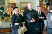 CAST: Sorcha Cusack as Mrs McCarthy, Mark Williams as Father Brown.