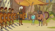 Spartan Army Leader (3.v.r.), Hippocampus (2.v.r.), Shlub (r.) Spartan Army Leader (3.v.r.), Hippocampus (2.v.r.), Shlub (r.)