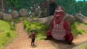 Liv (li.) hat Derke (re.) gefangen, sie möchte unbedingt einen Drachen als Haustier. Liv (li.) hat Derke (re.) gefangen, sie möchte unbedingt einen Drachen als Haustier.