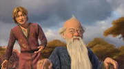 Arthur (l.) hat keine Lust, K&ouml;nig zu werden. Ihn interessiert auch nicht, was Merlin (r.) dazu zu sagen hat ...
