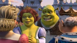 Nach ihrer Hochzeit geht's f&uuml;r Shrek, r. und Fiona, l. erst mal zum Antrittsbesuch zu Fionas Eltern ins K&ouml;nigreich "Far Far Away". Diese jedoch haben sich den tollk&uuml;hnen Traumprinzen ihrer Tochter aber eigentlich ganz anders vorgestellt ...