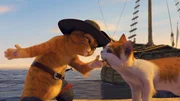 Sollte sich besser darauf konzentrieren, Fionas Cousin Arthus zu finden, damit sein Freund Shrek weiterhin unbek&uuml;mmert in seinem Sumpfland leben kann: der gestiefelte Kater (l.) ...