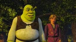 Shrek (l.) greift zum Notfallplan. Prinz Artie (r.) ist seine letzte Hoffnung, um sein geruhsames Leben beibehalten zu k&ouml;nnen. Doch der junge Mann hat auch keinen Bock auf den Thron ...