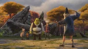 Kann Merlin (r.) Shrek (l.) und Arthur (M.) helfen?