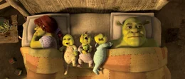 Fiona und Shrek mit ihren Babys.