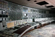 The reactor control room in the Chernobyl exclusion zone.