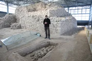 Allan Maca by sacrificial skull pit in Shimao. (National Geographic/Rachel Vaknin) Allan Maca by sacrificial skull pit in Shimao. (National Geographic/Rachel Vaknin)