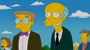 Reuige S&uuml;nder: Bei der Beeerdigung von Chip Davis spricht Reverend Lovejoy &uuml;ber Reue und Bu&szlig;e, was die G&auml;ste nachdenklich stimmt. Auch Mr. Burns (r.) und sein Assistent Smithers (l.) haben so einiges zu bereuen - allerdings hat es gar nichts mit dem Atomkraftwerk zu tun ...