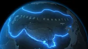 Eine hervorgehobene Karte des Mongolenreichs von Asien bis Europa. Eine hervorgehobene Karte des Mongolenreichs von Asien bis Europa.