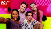 Die POV-Hosts: Hinten von links: Noel Dederichs und Helena Clear; vorne: Kiara Jade und Valentin Willczek